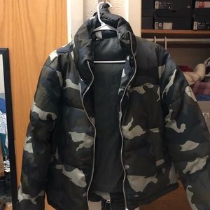 Army fatigue puffer jacket